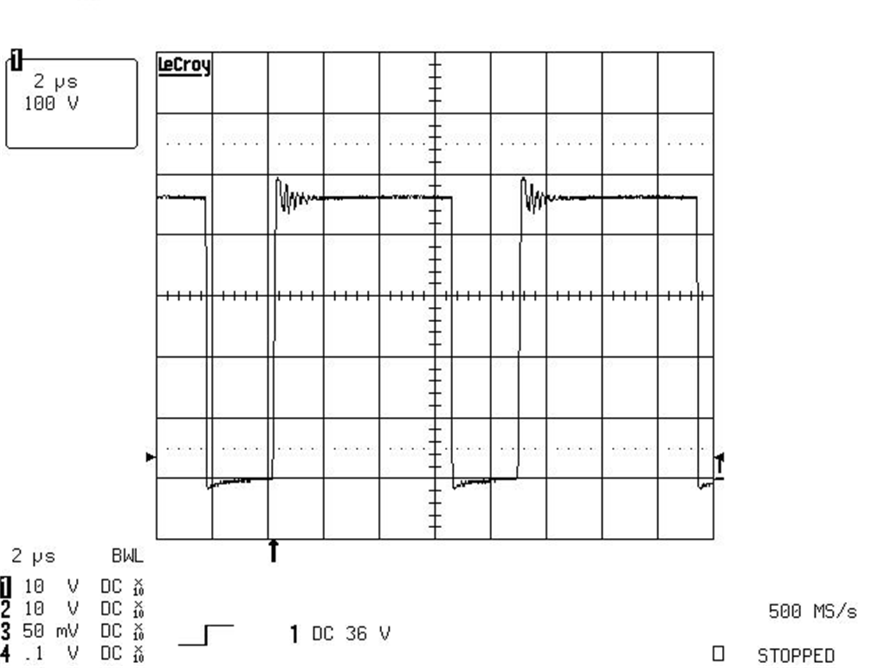 UCC2800-Q1 UCC2801-Q1 UCC2802-Q1 UCC2803-Q1 UCC2804-Q1 UCC2805-Q1 PMP9275A 240Vac Drain Waveform1.png